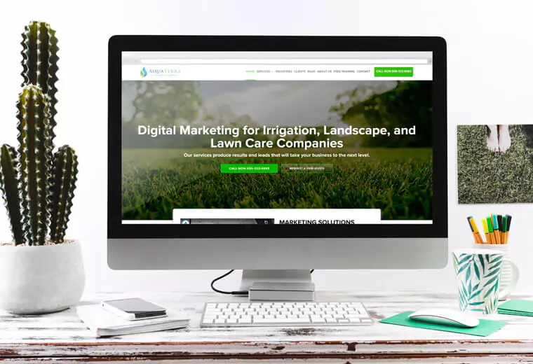 aquaterra digital digital marketing agency's website view on a desktop screen