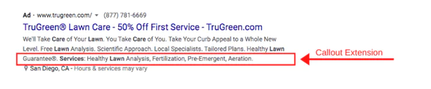 Screenshot of callout extension by Aquaterra Digital Agency