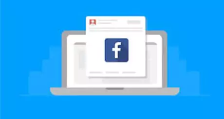 Facebook icon on a laptop