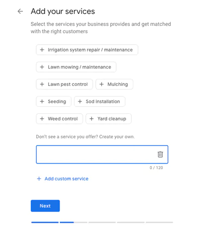 Add your services option on Google My Business