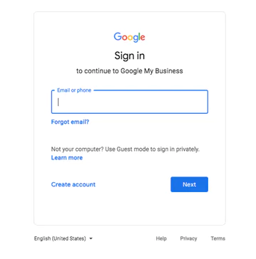Gmail account sing in box