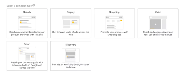 Google ads campaign types